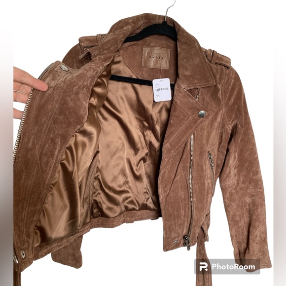 BLANKNYC/Free People Genuine Leather Moto/Biker Jacket Brown Size XS - Picture 8 of 16